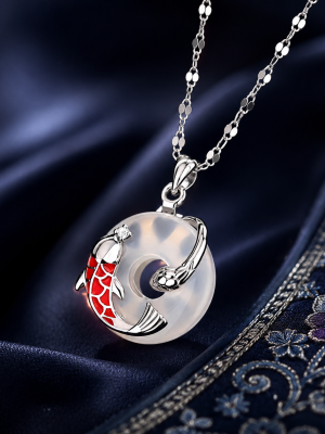 LUNE-Carp Peace Pendant Necklace