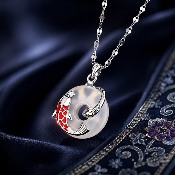 LUNE-Carp Peace Pendant Necklace