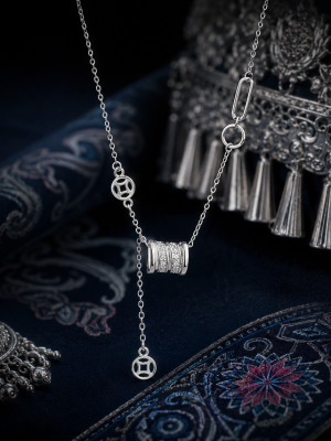 LUNE-Blessing & Wealth Sterling Silver Y Necklace