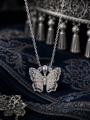 LUNE-Traditional Hmong Butterfly Mother Pendant Necklace